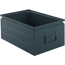 Caja apilable Schäfer Shop Select, 25 l, 120 kg, L 478 x A 307 x A 200 mm, acero, RAL 5008 (gris-azul)