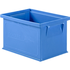 Caja apilable serie 14/6-4, de polipropileno, con asa empotrada, capacidad 2,5 L, azul