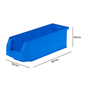 Caja con abertura frontal LF 511, plástico, 7,6 l, azul