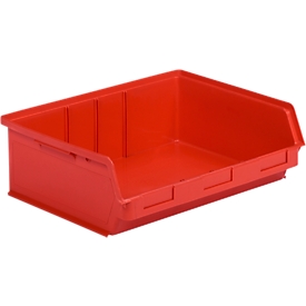 Caja con abertura frontal SSI Schäfer LF 351 ZW, polipropileno, L 348 x An 470 x Al 145 mm, 17 l, rojo