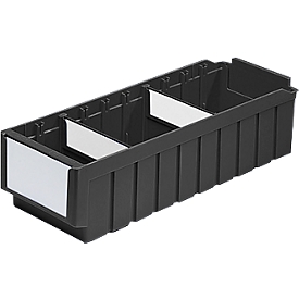 Caja de estantería SSI Schäfer serie RK 521, PP, conductor ESD, L 508 mm, incl. 2 separadores