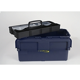 Caja de herramientas Compact 20, con asa, inserciones sueltas, plástico, azul/gris