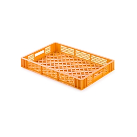 Caja de panadería Euro Box, apta para alimentos, capacidad 14 litros, versión calada, amarillo-naranja