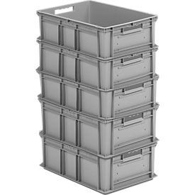 5 pieza Caja apilable 600 mm x 400 mm H caja con tapa de almacenamiento 50L 350 mm 