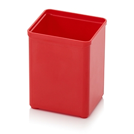 Caja insertable caja organizadora, cuadrado, plástico resistente, rojo