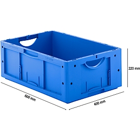 Caja norma europea serie LTB 6220, de PP, capacidad 41 l, sin tapa, azul