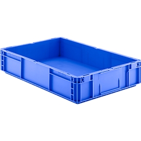 Caja norma europea serie MF 6120, de PP, capacidad 21 l, asa integrada, azul
