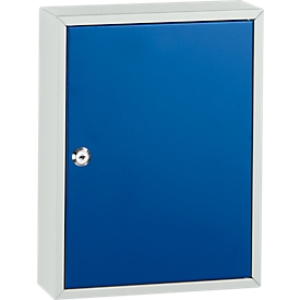Caja para llaves con 40 llaveros, gris luminoso/azul genciana