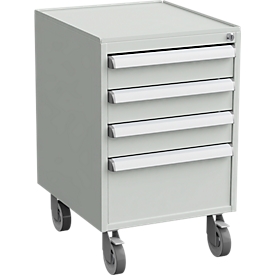 Cajonera móvil, 4 cajones, cierre centralizado, An 450 x Pr 520 x Al 700 mm