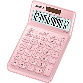 Calculadora de mesa Casio JW-200 SC, gran pantalla LC de 12 dígitos, alimentado con batería/solar, rosa
