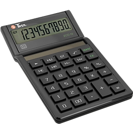 Calculadora de mesa Twen Eco 10, alimentación solar, pantalla de 10 dígitos, funciones MU y GT