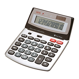 Calculatrice de bureau Genie 560 T, avec écran Jumbo à 12 chiffres, énergie solaire et piles