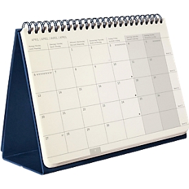 Calendrier de bureau Sigel Conceptum 2026, A5 horizontal, 144 pages, 1 semaine/2 pages, calendrier multilingue pour 2026, fonction de mise en place, papier PEFC, bleu foncé