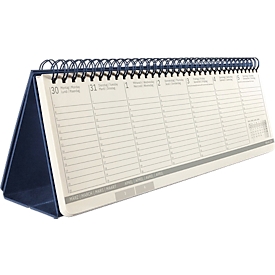Calendrier de bureau Sigel Conceptum 2026, horizontal, 132 pages, 1 semaine/2 pages, calendrier multilingue pour 2026, fonction de mise en place, papier PEFC, bleu foncé