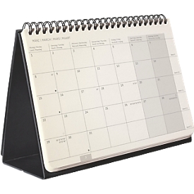 Calendrier de bureau Sigel Conceptum 2027, format A5 paysage, couverture rigide, 144 pages, vue mensuelle, noir