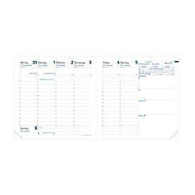 Calendrier semainier Succes Agenda Executif 2026, papier Clairefontaine, PEFC 70%, reliure cousue, 160 pages, 16x16 cm, blanc
