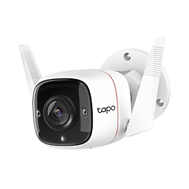 Caméra WLAN tp-link Tapo C310, extérieur, 3MP HD, vision nocturne, détecteur de mouvement, alarme sonore et lumineuse, IP66, Ethernet, microSD, adaptateur secteur & accessoires de montage