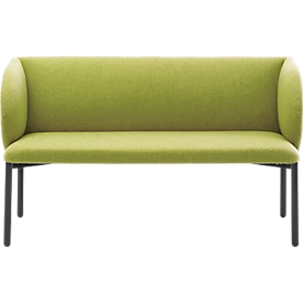 Canapé Leyform LIV, 2 places, rectangulaire, L 1270 x P 620 x H 740 mm, avec accoudoirs &amp; patins, revêtement tissu, vert clair