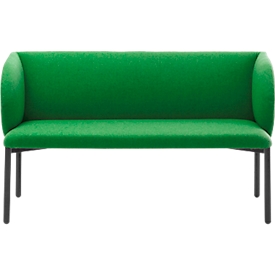 Canapé Leyform LIV, 2 places, rectangulaire, L 1270 x P 620 x H 740 mm, avec accoudoirs &amp; patins, revêtement tissu, vert