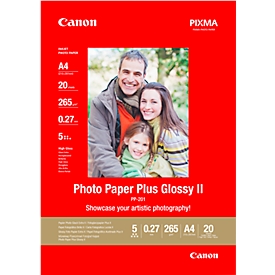 Canon Fotopapier Plus Glossy II PP-201, 265 g/m², 20 Blatt, DIN A4