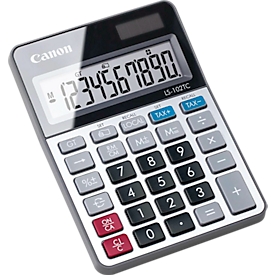 Canon LS-102TC Calculatrice de bureau compacte, touches de contrôle et de pourcentage, conversion de devises, mémoire à 3 touches, écran clairement lisible, pour le bureau/la caisse/le home office