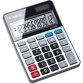 Canon LS-122TS bureaucalculator compact, back-up op zonne-energie/batterij, percentage & belasting, geheugen met 3 toetsen, automatische uitschakeling, voor kantoor/kassa/thuiskantoor