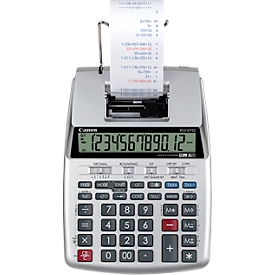 Canon P23-DTSC II desktop calculator, dual operation, two-color printing, tax calculation &amp; currency calculation, W 230 x D 163 x H 56 mm