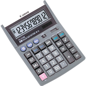 Canon TX-1210E Tischrechner 12-stellig, Dual Power Solar/Batterie, Steuerfunktion, IT-Touch-Tastatur mit präzisem Anschlag, für Büro/Kasse/Homeoffice