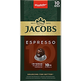 Capsules de café Jacobs Espresso 10 Intenso, café torréfié, 10 x 52 g, compatible Nespresso®, moulu