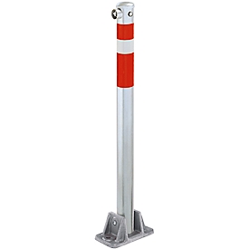 Car parking post with triangular fireman's lock, top part red-white