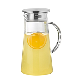 Carafe en verre PORTO, verre borosilicaté, résistant à la chaleur, 1 l, H 226 x ø 108 mm, joint silicone, avec poignée