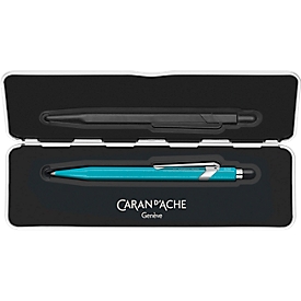 Caran d'Ache Kugelschreiber 849 COLORMAT-X, mit Slimpack, Metallclip, Druckmechanik, türkisblau