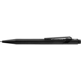 Caran d'Ache retractable ballpoint pen 849 Black Code, with slimpack, retractable mechanism, metal clip, black