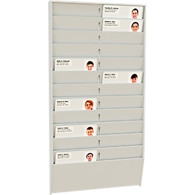 Card holder with wall brackets, 24 compartments, insertion depth 5 mm
