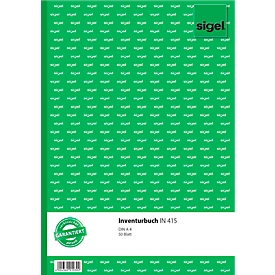 Carnet d'inventaire IN415 sigel®, format A4 portrait, 50 feuilles