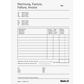 Carnet de formulaires Biella Copy-Bloc "Factures", A5, perforé, autocopiant, avec copies, numéroté, sans perforation, papier, 50 feuilles
