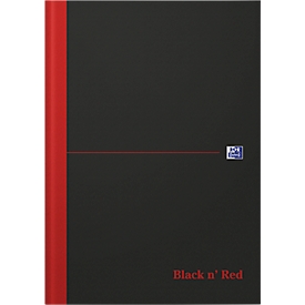 Carnet de notes OXFORD B&amp;R DIN A4, quadrillé, 96 feuilles, noir/rouge
