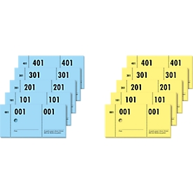 Carnet de tickets à vestiaire GN500 Sigel, avec perforation, numérotés de 1 à 500, 5 p.
