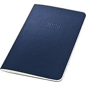 Carnet mensuel Sigel Conceptum 2026, A6, 64 pages, 1 mois/2 pages, calendrier multilingue pour 2026, poche intérieure, papier PEFC, bleu foncé