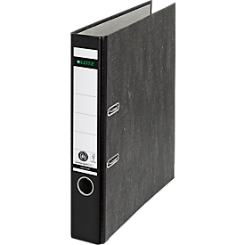 Carpeta LEITZ® 1050, DIN A4, ancho de lomo 52 mm, agujero de agarre, etiqueta de lomo encolada, cartón duro, 1 unidad, negro