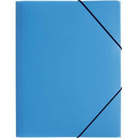 Carpeta Pagna de 3 solapas con banda elástica, A4, PP, azul claro