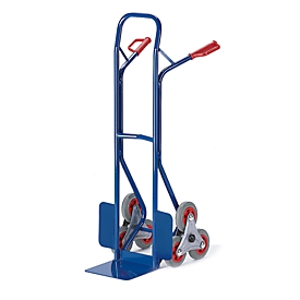 Carretilla para escaleras en estrella de 3, capacidad de carga 150 kg, ruedas de goma maciza