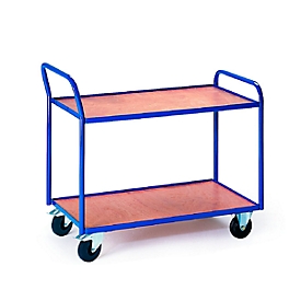 Carrito de transporte con mesa con 2 niveles, 790 x 490 mm