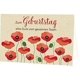 Carte d'anniversaire Korsch Joyeux anniversaire de toute l'équipe, avec motif coloré &amp; enveloppes, format horizontal, L 170 x H 115 mm, carton, blanc naturel, 10 pièces