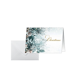 Carte de Noël "Eucalyptus magic", A6 (A5), 250g/m², 25 pièces, carton blanc, impression jet d'encre &amp; laser