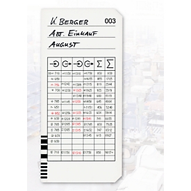 Carte de pointage BÜRK, codé, pour pointeuse K675/K975, 200 p.