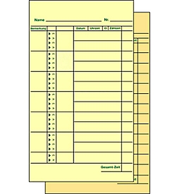 Carte de pointage BÜRK, fiche de salaire mensuelle, pour pointeuse, ZS3200/ZS5200, 500 p.