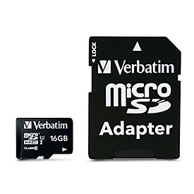 Carte mémoire MicroSDHC/SDXC Premium Verbatim, capacité de stockage 16 Go