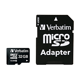 Carte mémoire MicroSDHC/SDXC Premium Verbatim, capacité de stockage, 32 Go