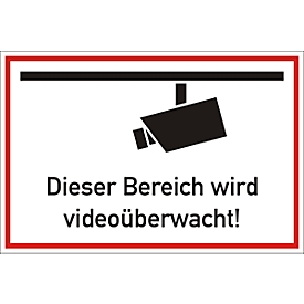 Cartelería: "Dieser Bereich wird videoüberwacht!", 300 x 200 mm